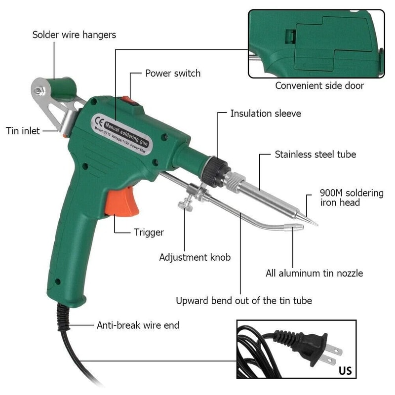 Auto Electric Soldering Iron Gun With Solder Wire Tin Wire 1