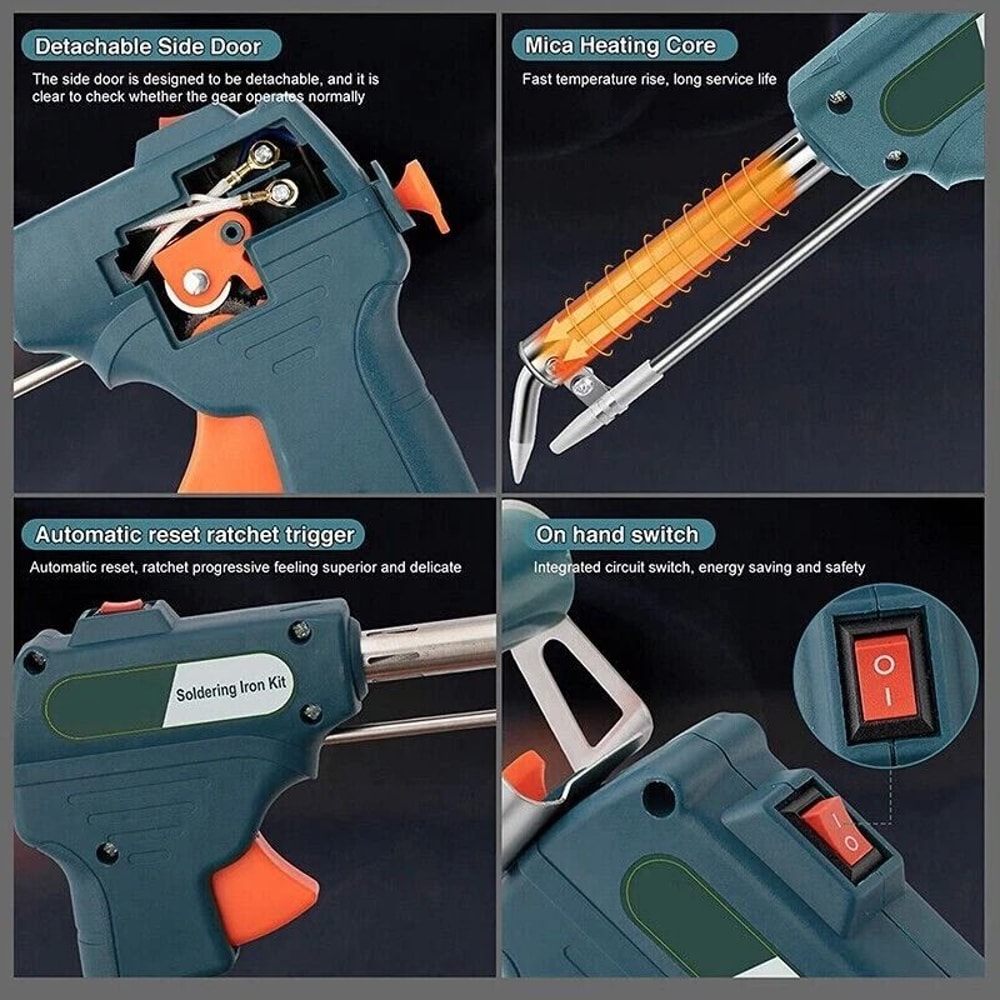 Auto Electric Soldering Iron Gun With Solder Wire Tin Wire 4