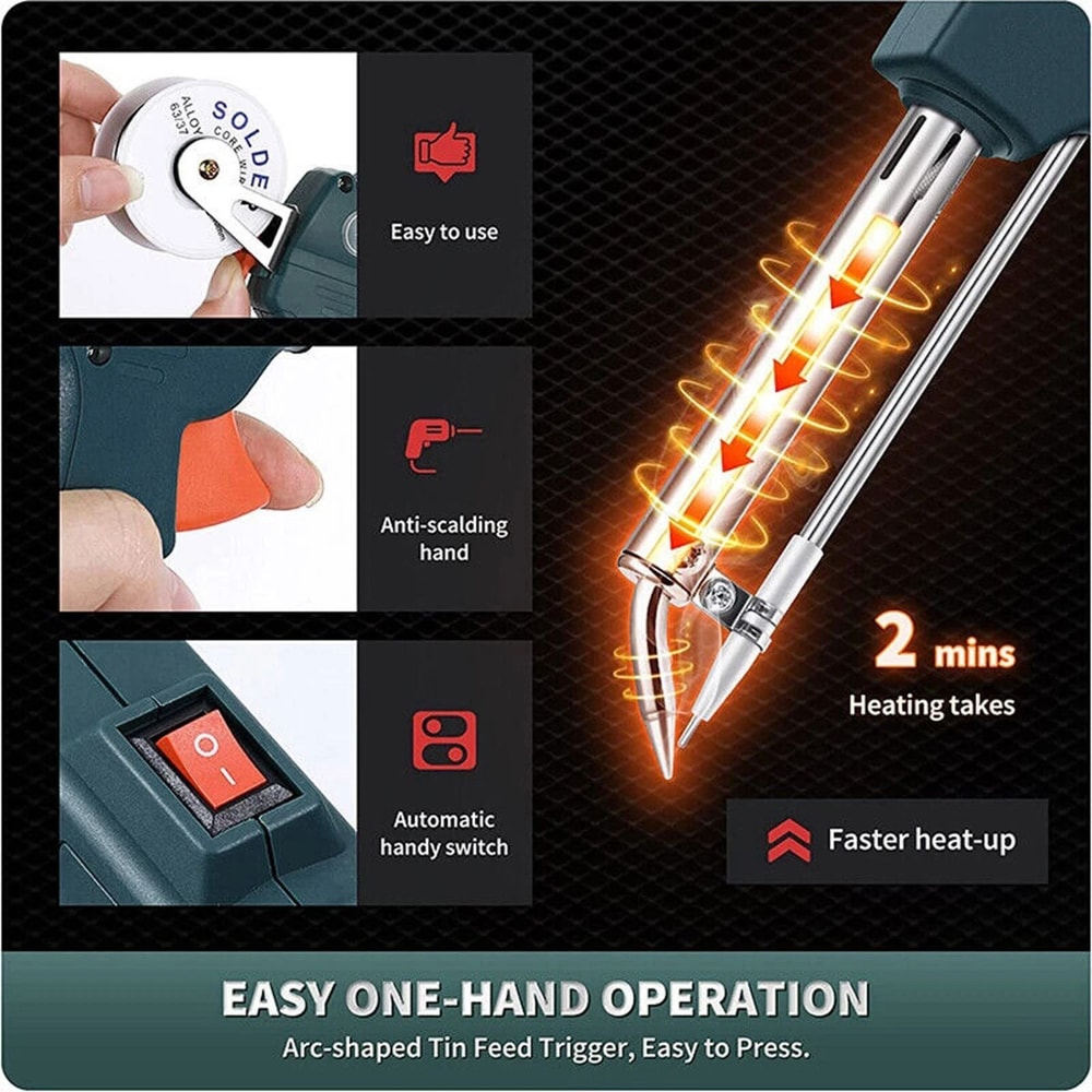 Auto Electric Soldering Iron Gun With Solder Wire Tin Wire 5