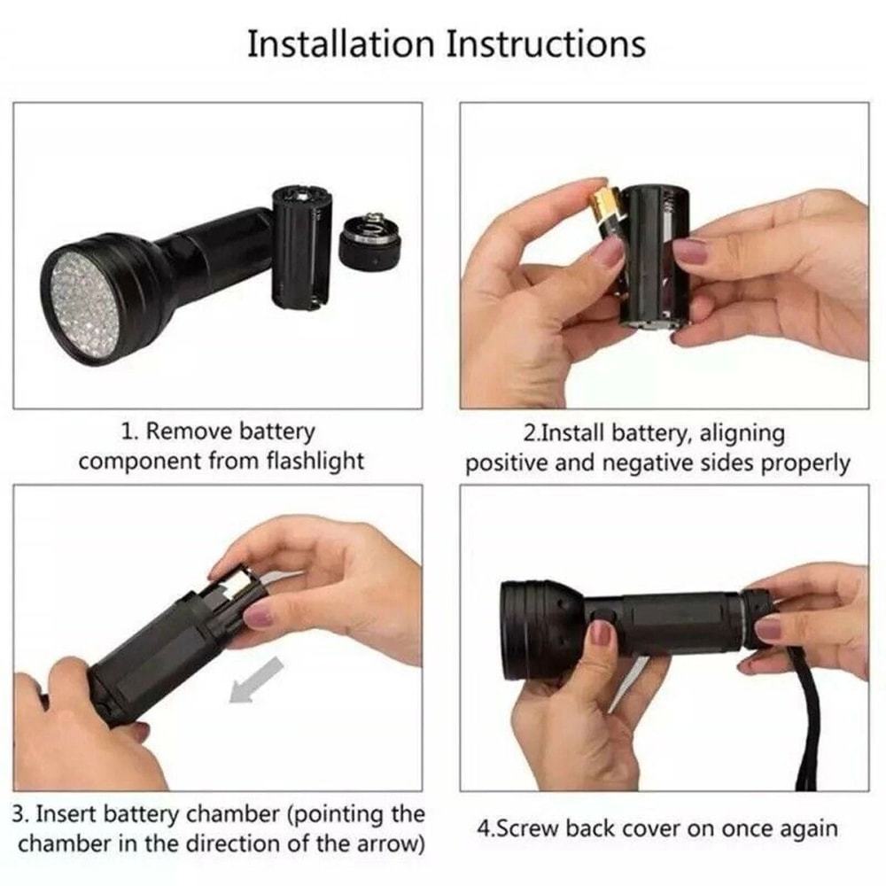 LED Flashlight Blacklight Inspection Lamp Torch Light For Detection Security 4