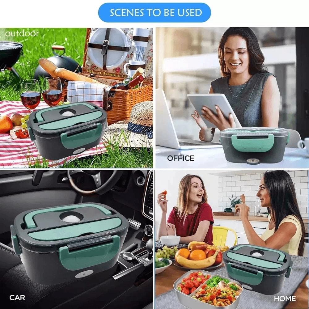 Electric Heating Lunch Box For Car Office Portable Food Warmer Container 1