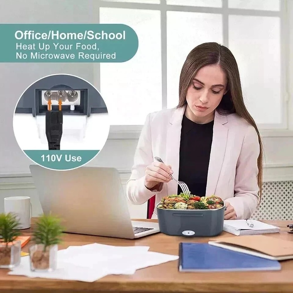 Electric Heating Lunch Box For Car Office Portable Food Warmer Container 2