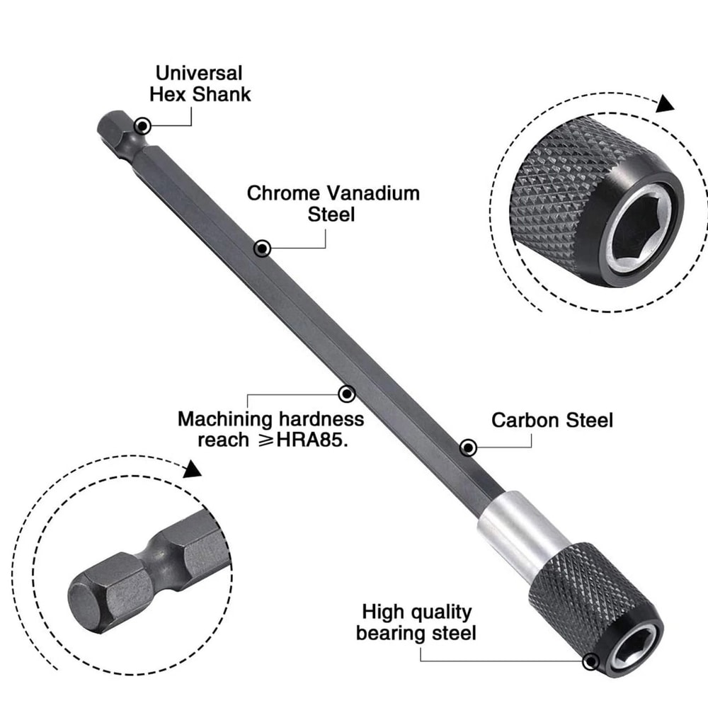 Right Angle Extension Screwdriver Socket Adapter Ultimate Drill Attachment Tool For Tight Spaces 6
