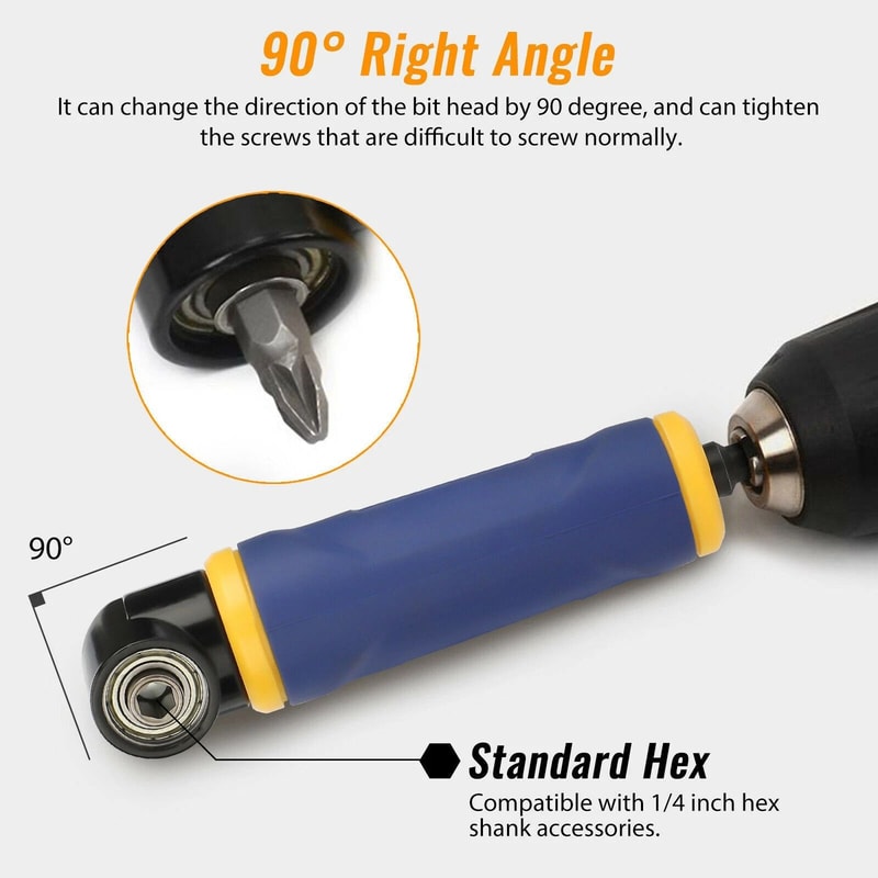 Right Angle Extension Screwdriver Socket Adapter Ultimate Drill Attachment Tool For Tight Spaces 7