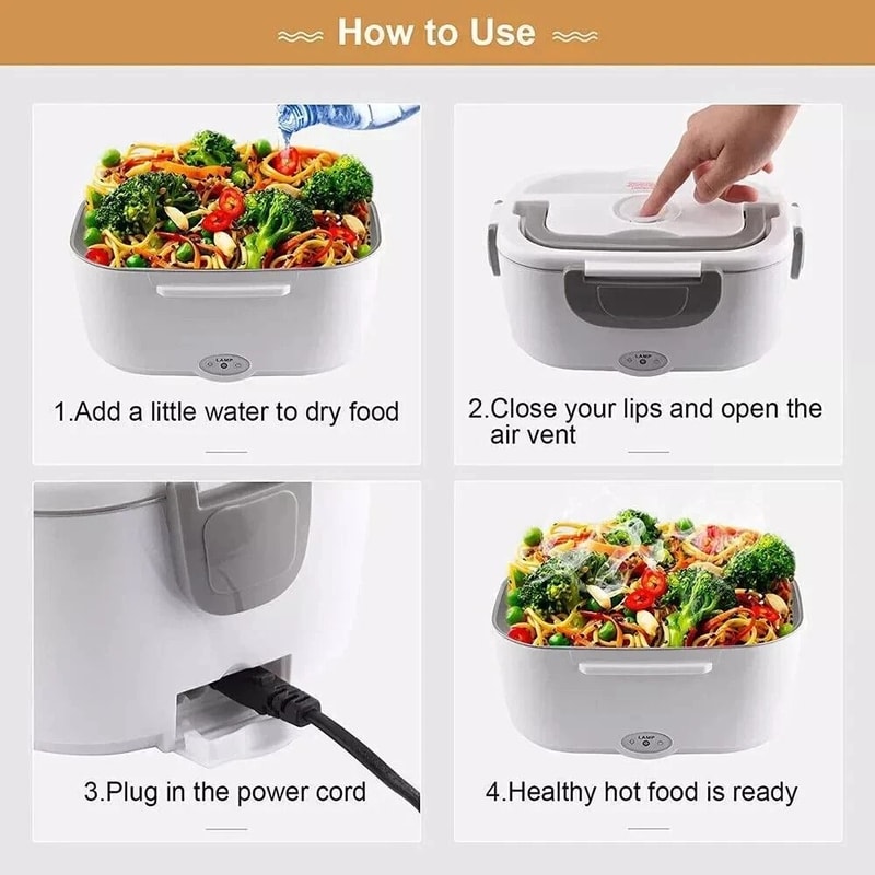 Cordless Electric Lunch Box For Adults Rechargeable Heated Food Warmer Leakproof Portable For Off 4