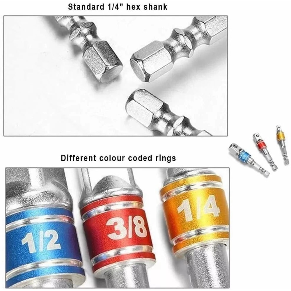 Right Angle Drill Attachment Impact Grade Socket Adapter Set Essential Tool For Tight Spaces 2