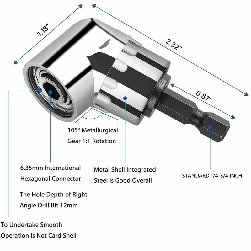Right Angle Drill Attachment Impact Grade Socket Adapter Set Essential Tool For Tight Spaces 4