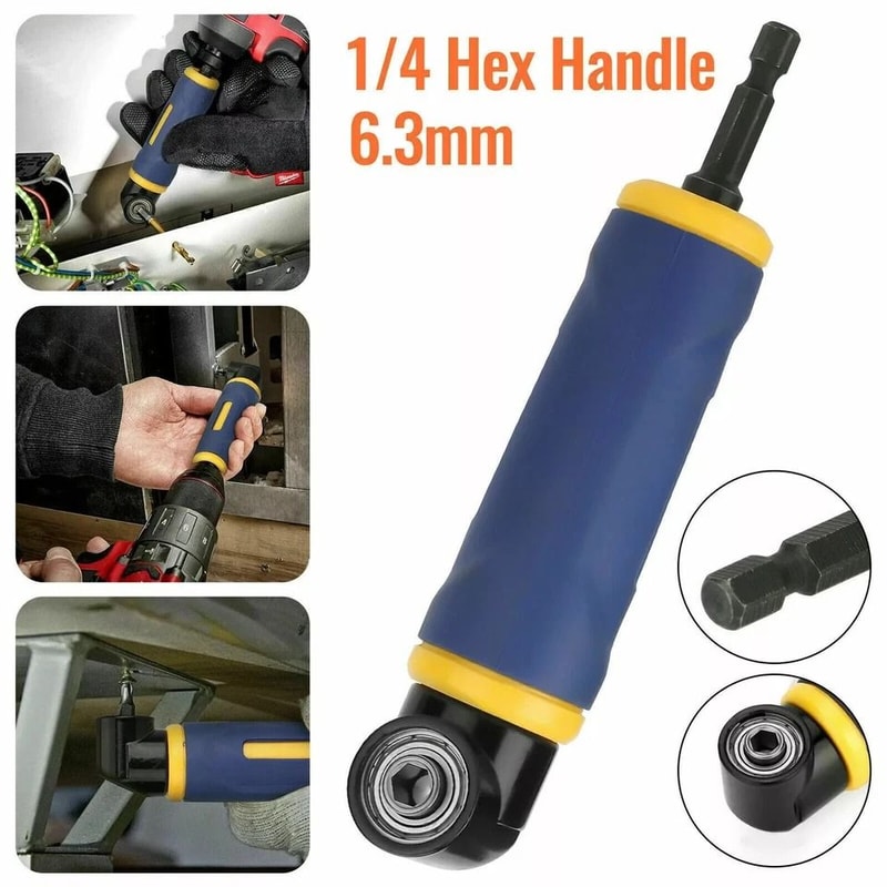 Right Angle Extension Screwdriver Adapter Steel Drill Attachment 7