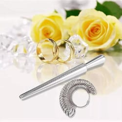 metal ring sizer mandrel – precise finger sizing tool for jewelry making and repairs, includes ring gauge