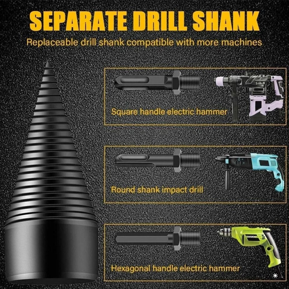 HighSpeed Twist Firewood Drill Bit Set Wood Splitter Screw Cone Driver For Efficient Log Splitting 1