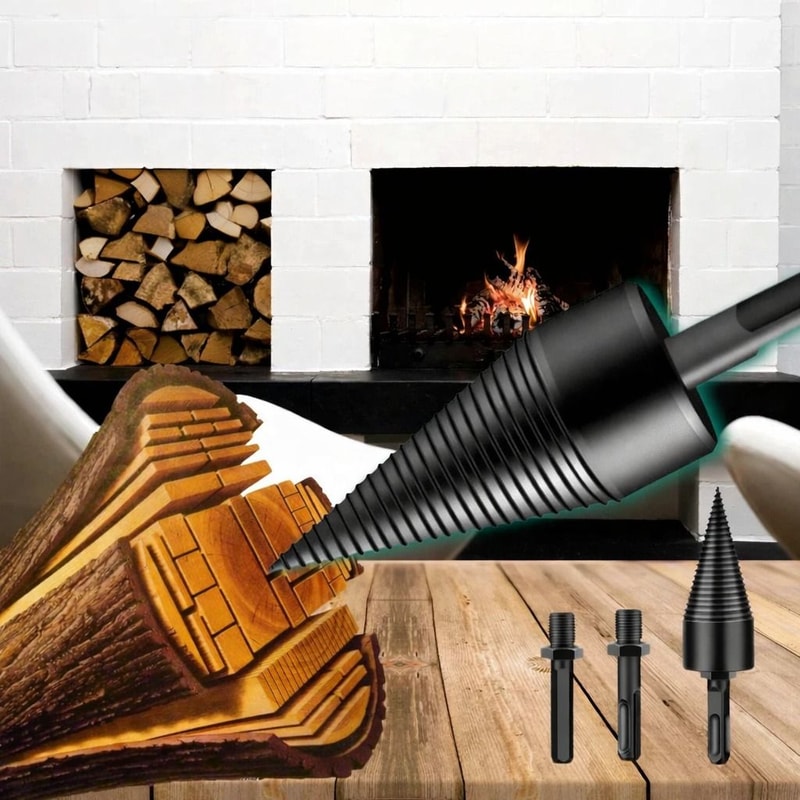 HighSpeed Twist Firewood Drill Bit Set Wood Splitter Screw Cone Driver For Efficient Log Splitting 0