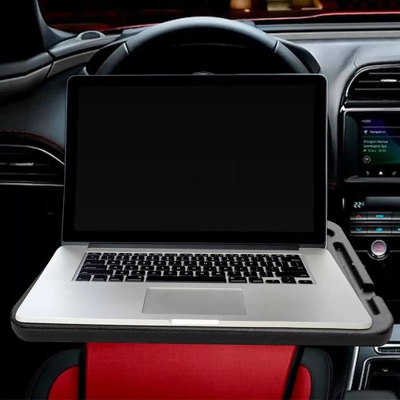 Car Steering Wheel Tray Desk DualSided Work Snack Holder For Laptop Drinks Food 4