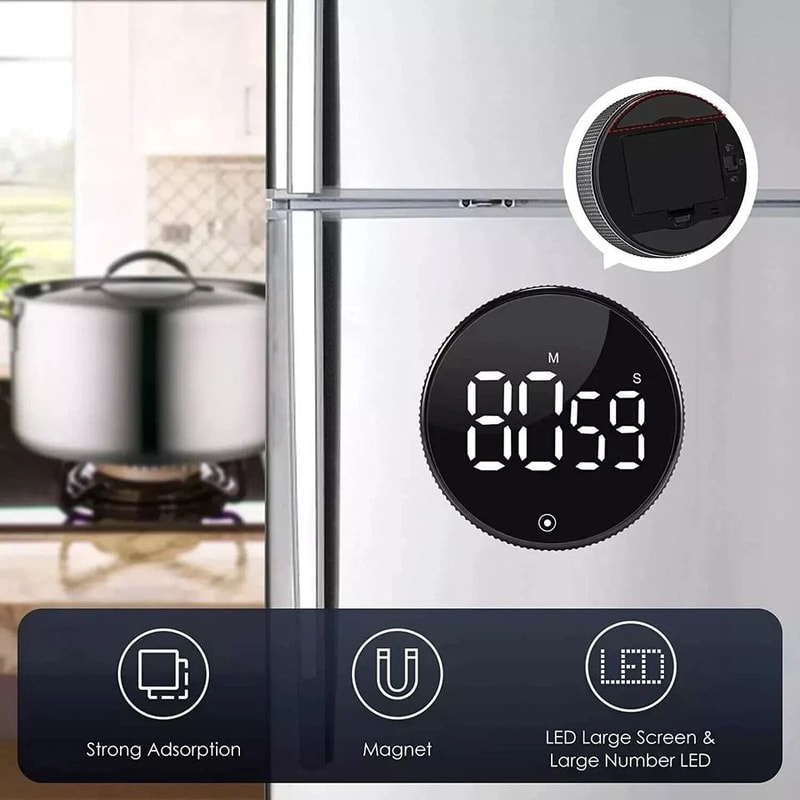 Large LCD Digital Kitchen Timer Loud Alarm Magnetic Back Countdown Up Function 7