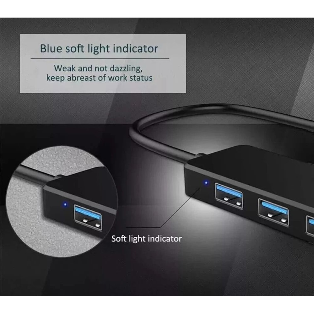 USB Port Hub Splitter Expander For Laptops And Flash Drives HighSpeed Data Transfer 1