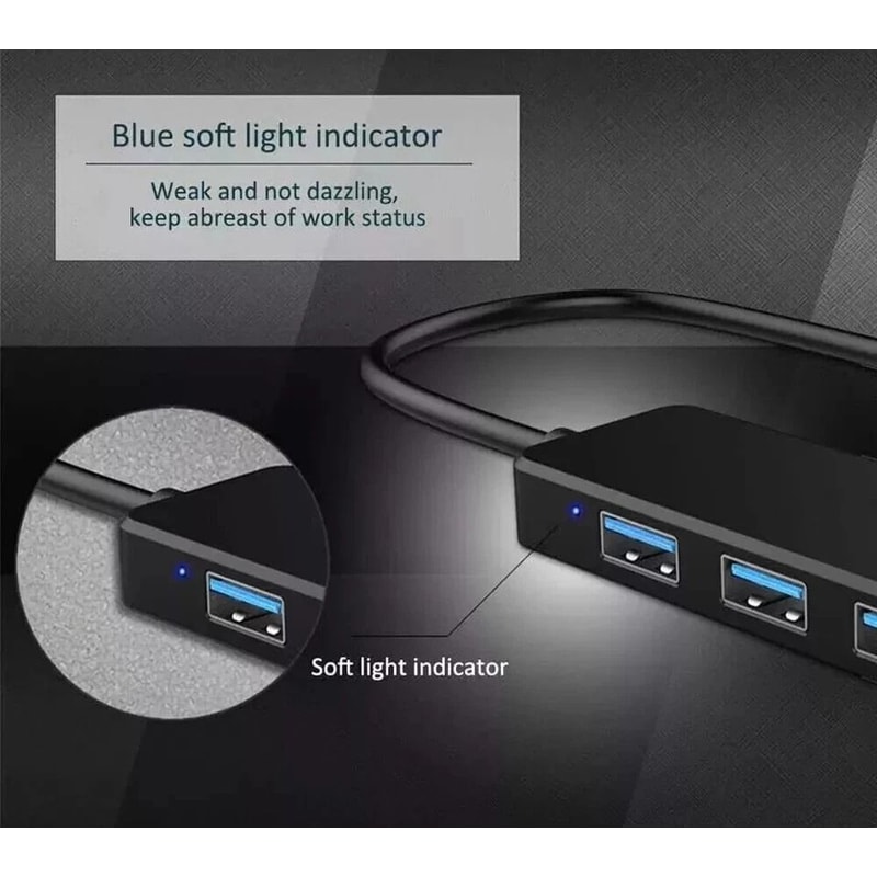 USB Port Hub Splitter Expander For Laptops And Flash Drives HighSpeed Data Transfer 1