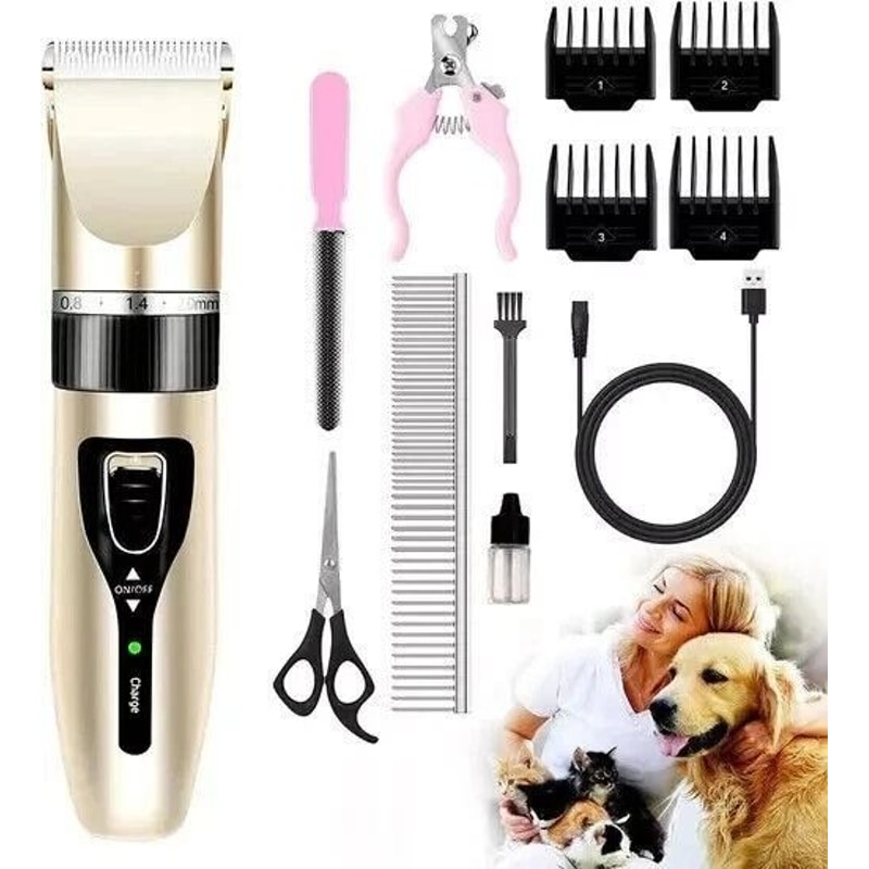 Dog Cat Grooming Kit Cordless Rechargeable Hair Clipper Trimmer Set For Pets 10