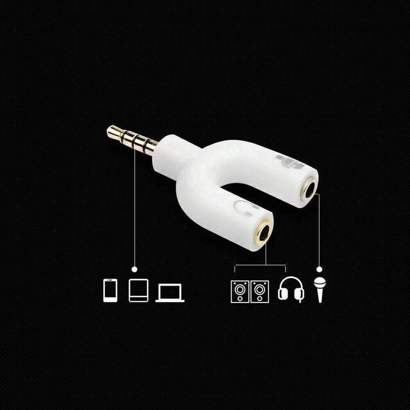 Stereo Audio Male To 2 Female Headphone Splitter Cable Adapter 4