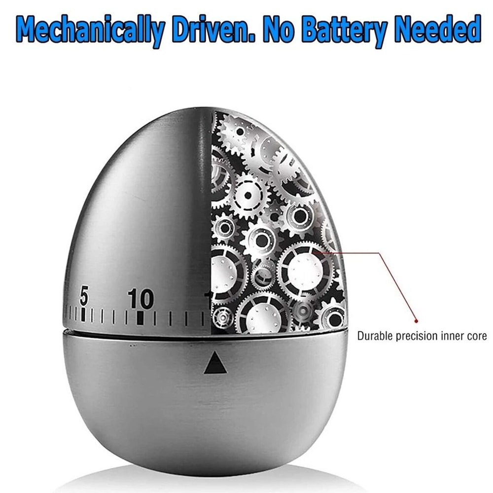 Satin Metal Egg Timer Ideal For Kitchen Cooking Kids Learning And Gifts 2