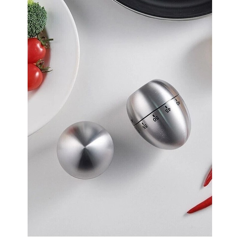 Satin Metal Egg Timer Ideal For Kitchen Cooking Kids Learning And Gifts 5