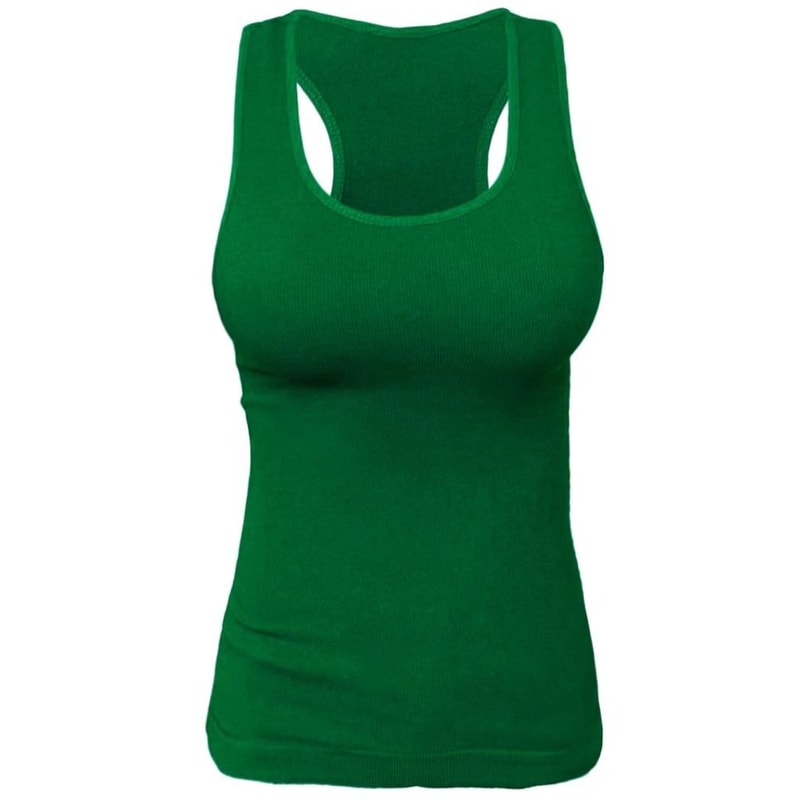 Womens Ribbed Racerback Tank Top Fitted Camisole For Exercise Layering 2