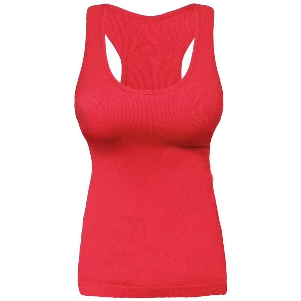 Womens Ribbed Racerback Tank Top Fitted Camisole For Exercise Layering 0