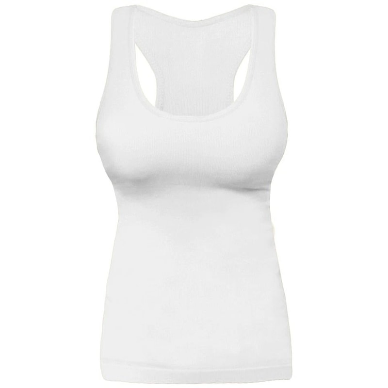 Womens Ribbed Racerback Tank Top Fitted Camisole For Exercise Layering 1