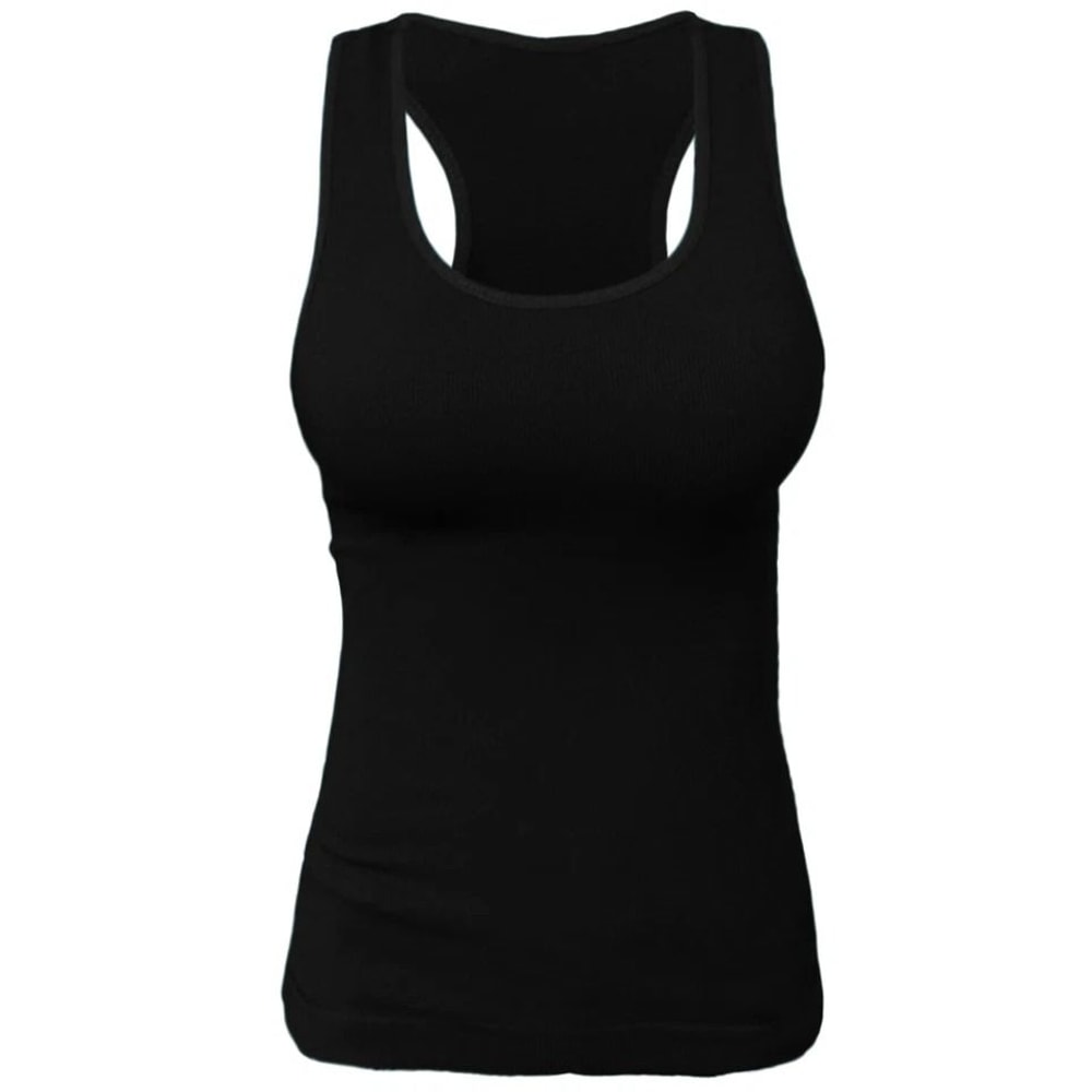 Womens Ribbed Racerback Tank Top Fitted Camisole For Exercise Layering 3
