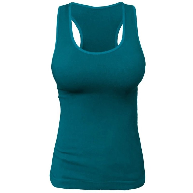 Womens Ribbed Racerback Tank Top Fitted Camisole For Exercise Layering 4