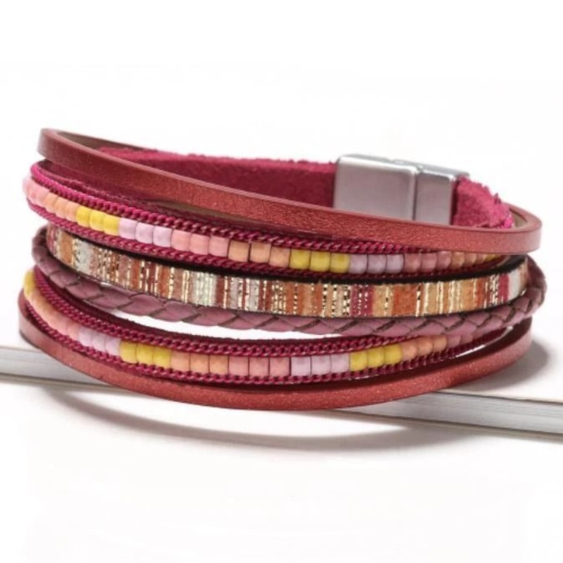 Multilayer Leather Bracelet For Men Women Stylish Wristband Bangle Jewelry Set 2