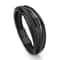 Mens Black Braided Leather Bracelet With Multi Layer Stainless Steel Clasp 5