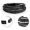 Mens Black Braided Leather Bracelet With Multi Layer Stainless Steel Clasp 1
