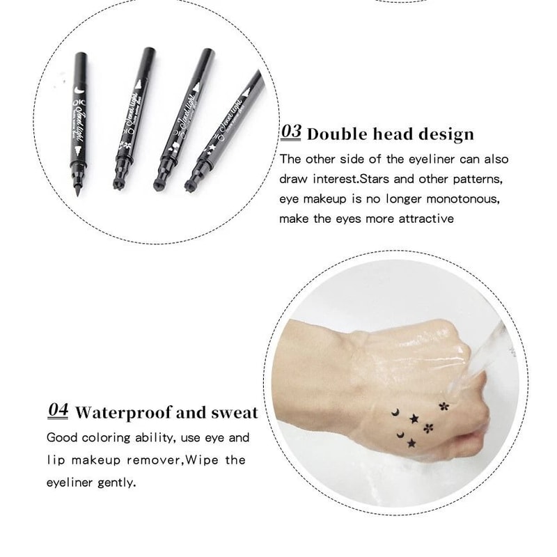 Winged Eyeliner Stamp Waterproof Liquid Eyeliner Pen Long Lasting Smudge Proof Design For Effortles