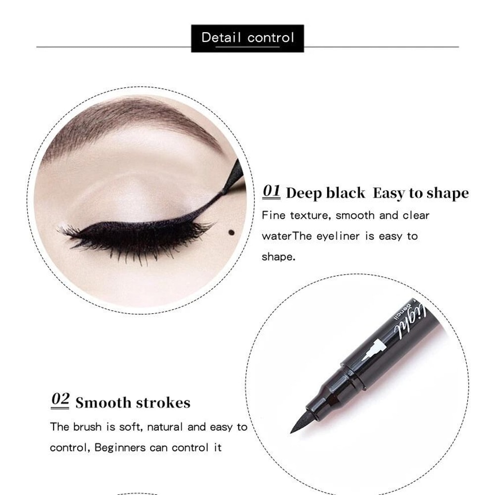 Winged Eyeliner Stamp Waterproof Liquid Eyeliner Pen Long Lasting Smudge Proof Design For Effortles