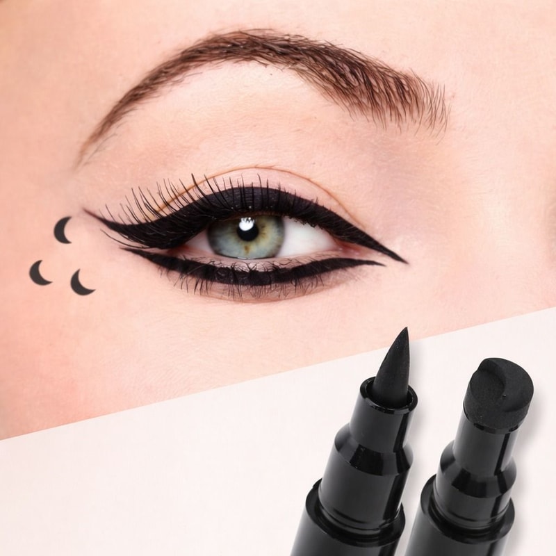 Winged Eyeliner Stamp Waterproof Liquid Eyeliner Pen Long Lasting Smudge Proof Design For Effortles 0
