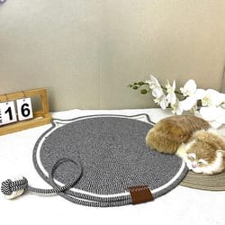 cat scratching post pad mat with ball toy round non-slip circular scratcher for cats