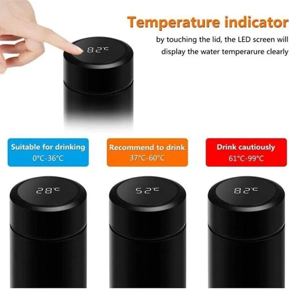 Smart Thermo Coffee Sports Water Bottle With Temperature Display Hot Cold Beverage Container 2