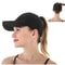 Solid Color Ponytail Baseball Cap Cotton Polo Style Adjustable Cap For Women 1