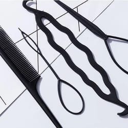 hair styling tools set french braid topsy tail clip & diy bun maker tool for effortless hair styling