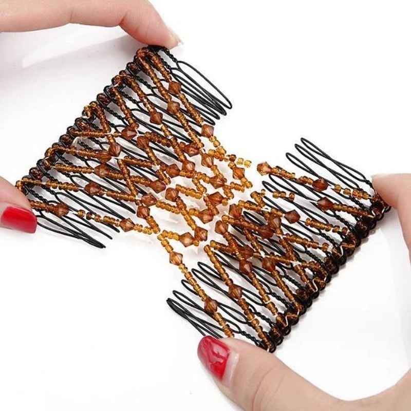 Elastic Beads Banana Clip Hairpin Stretch Magic Hair Comb For Effortless Hair Styling 1