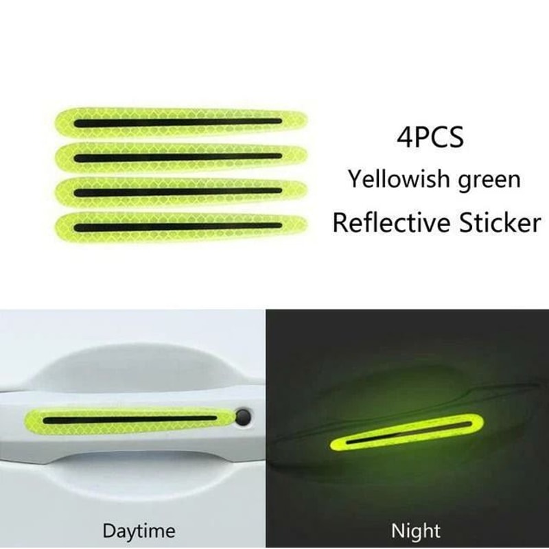 Universal Reflective Car Door Handle Stickers Safety Warning Anti Scratch Decals 3