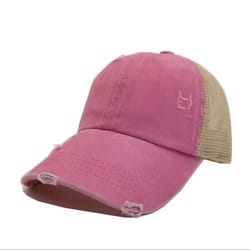 breathable pony tail baseball cap adjustable mesh ponytail hat for women