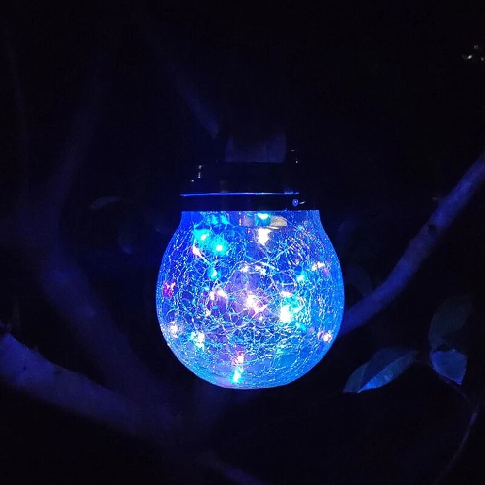 Retro Solar Lantern Outdoor Hanging Waterproof Garden LED Light 7