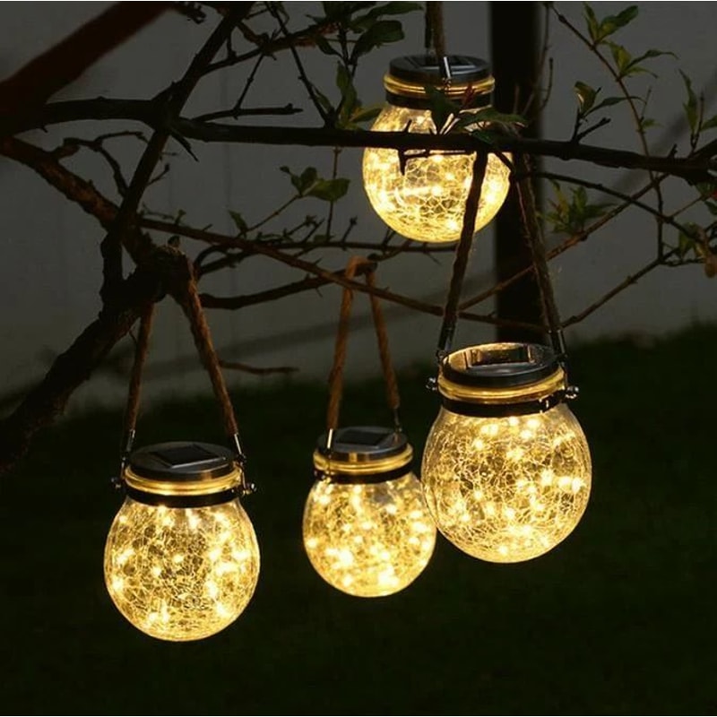 Retro Solar Lantern Outdoor Hanging Waterproof Garden LED Light 2