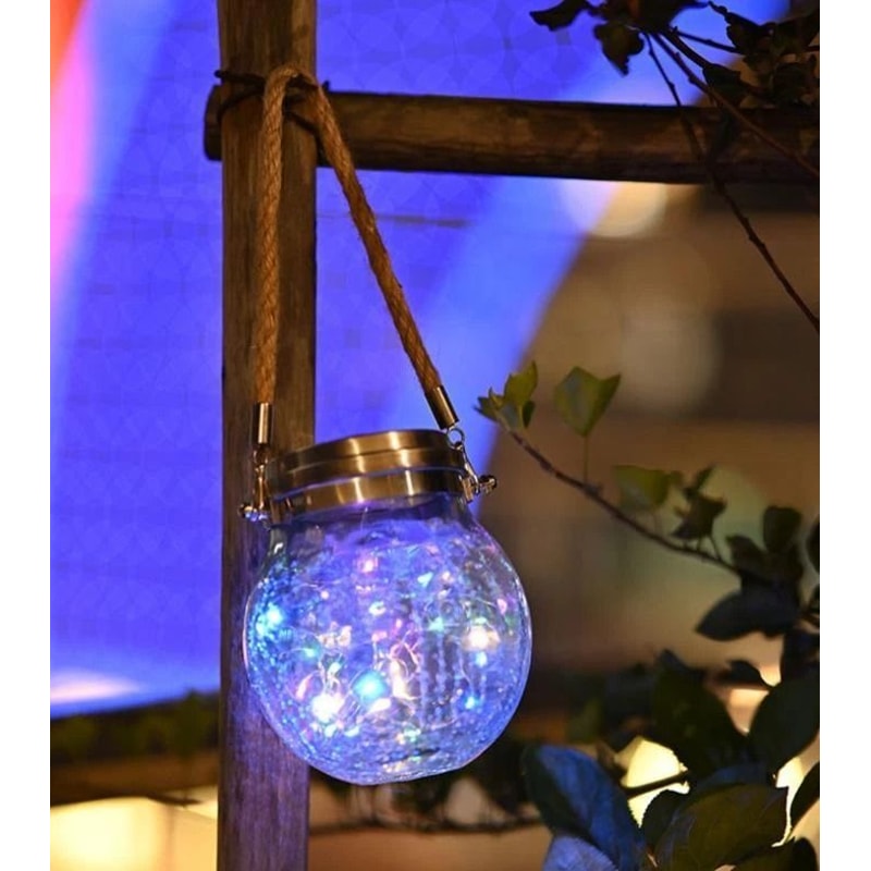 Retro Solar Lantern Outdoor Hanging Waterproof Garden LED Light 4