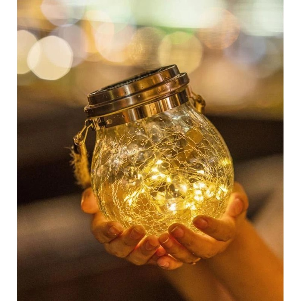 Retro Solar Lantern Outdoor Hanging Waterproof Garden LED Light 6