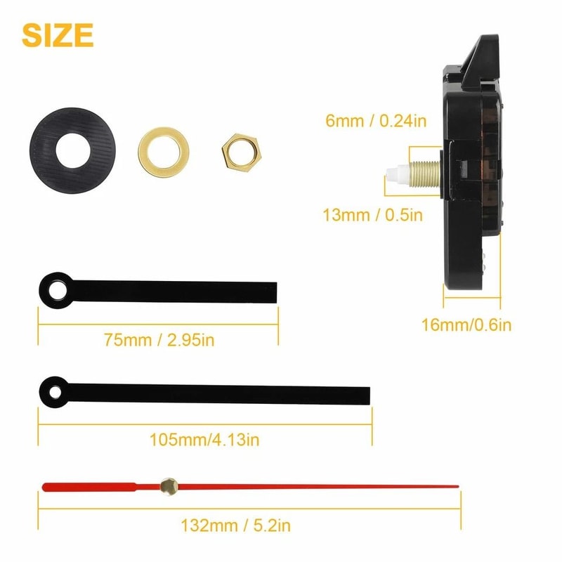 Silent Clock Movement Replacement Kit For DIY Wall Clock Repair With Hands 3