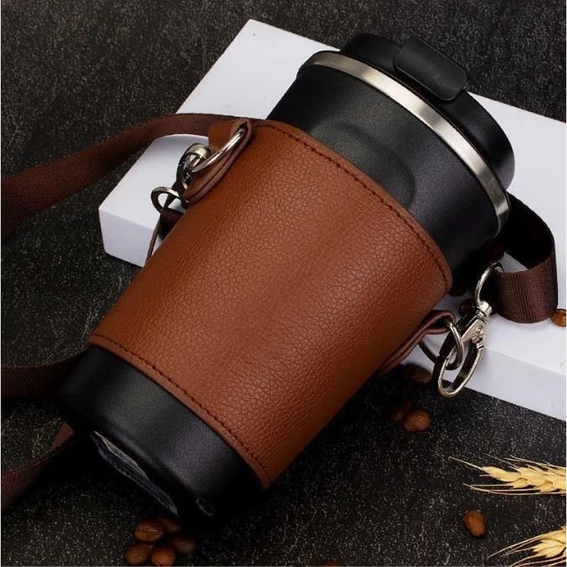 Portable Coffee Water Bottle Carrier With Adjustable Shoulder Strap 1