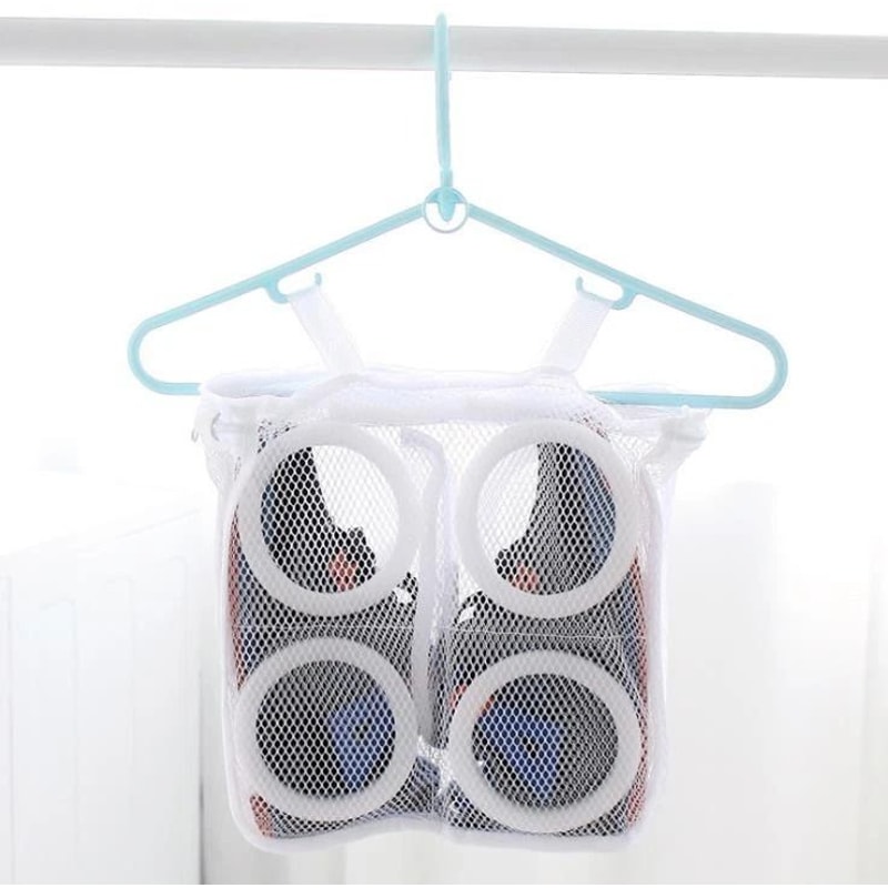 Laundry Bag Shoes Washing Drying Separated Mesh Sneakers Protective Pouch 2