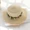 Elegant Straw Sun Hat With Floral Wreath Fedora For Summer 1