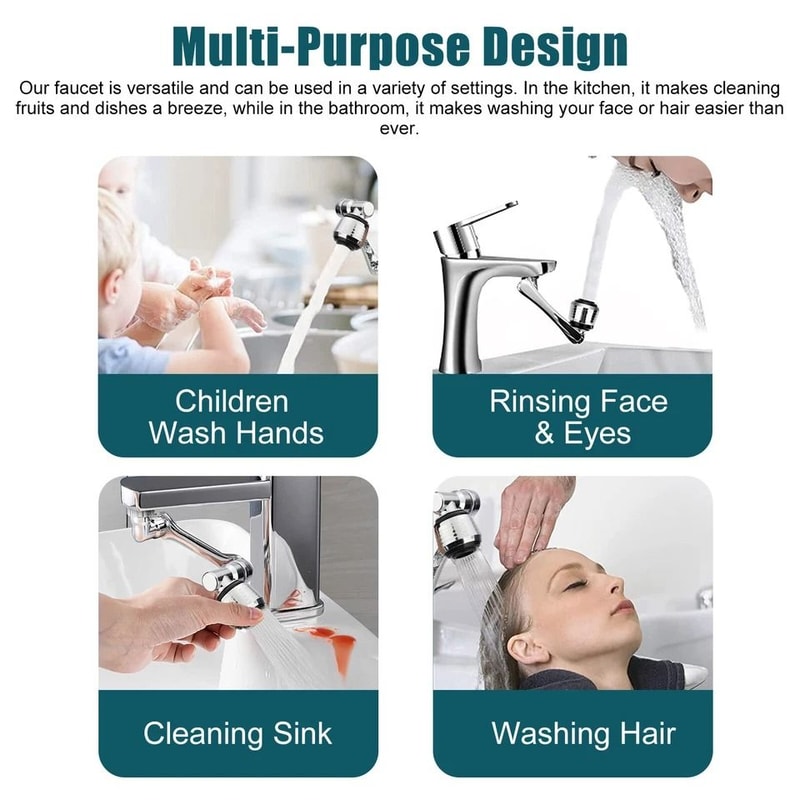 Universal Swivel Extension Faucet Arm Tap Extenders Easy Water Conservation And Extended Reach For